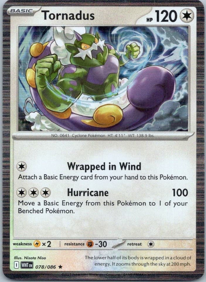 Tornadus Rare SV: White Flare 078/086 NM