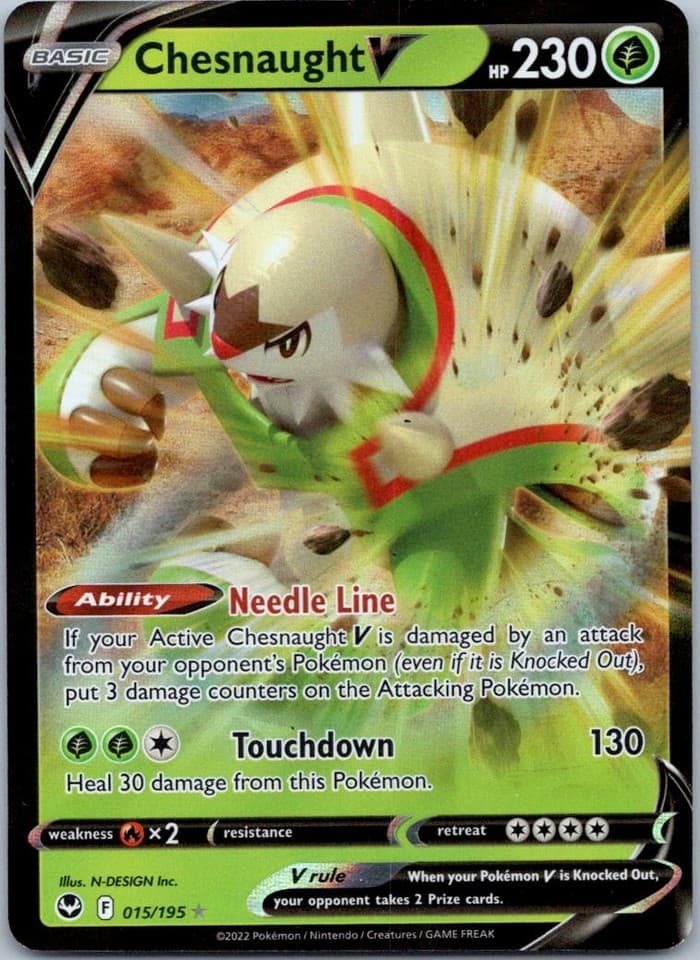 Chesnaught V Ultra Rare SWSH12: Silver Tempest 015/195 NM