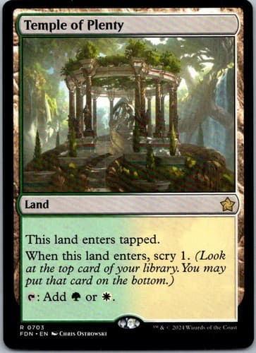 Temple of Plenty R FDN #703 NM MTG Magic