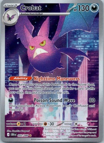 Crobat Illustration Rare ME04: Chaos Rising 093/086 NM