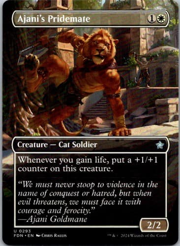 Ajani's Pridemate (Borderless) U FDN #293 NM MTG Magic