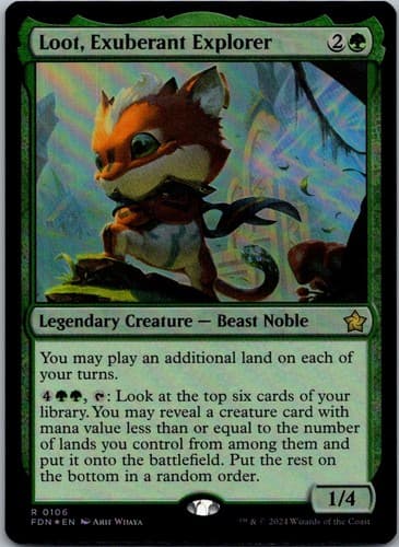 Loot, Exuberant Explorer R FDN #106 LP MTG Magic