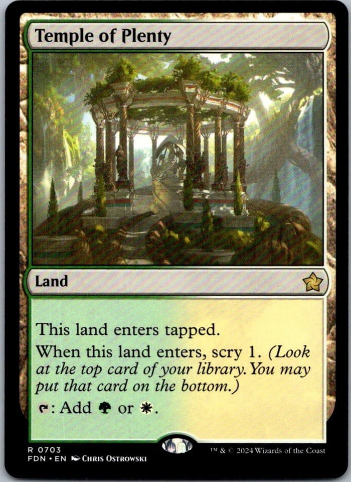 Temple of Plenty R FDN #703 NM MTG Magic