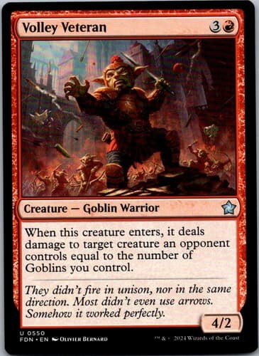 Volley Veteran U FDN #550 NM MTG Magic