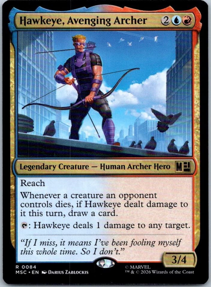 Hawkeye, Avenging Archer R Commander: Marvel Super Heroes 84 NM