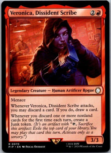 Veronica, Dissident Scribe R PIP #598 LP MTG Magic