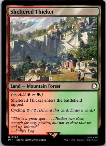 Sheltered Thicket R PIP #817 LP MTG Magic