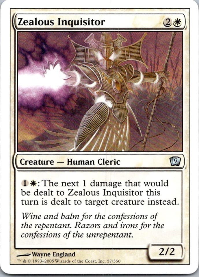 Zealous Inquisitor U 9ED #57 NM MTG Magic