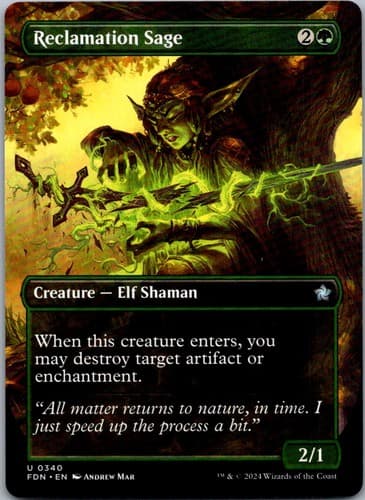Reclamation Sage (Borderless) U FDN #340 NM MTG Magic